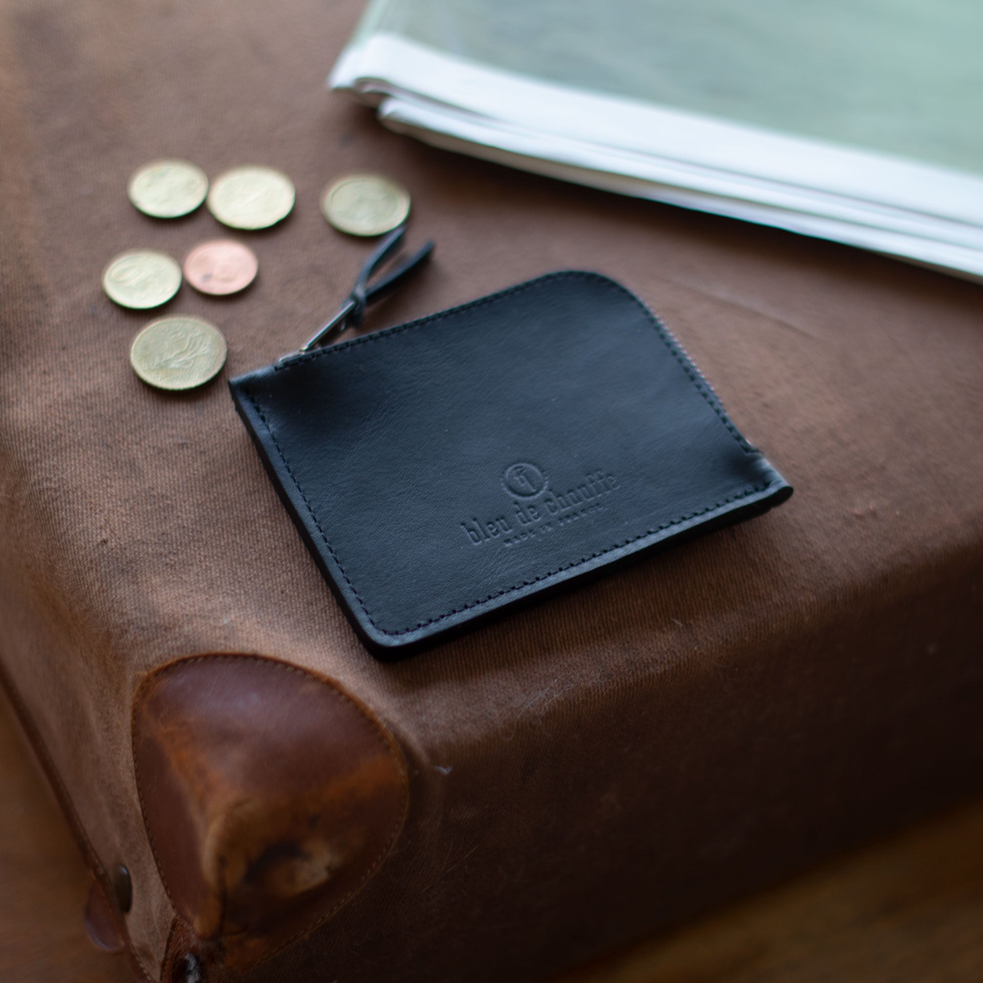 Porte monnaie zippé As - Noir I Made in France